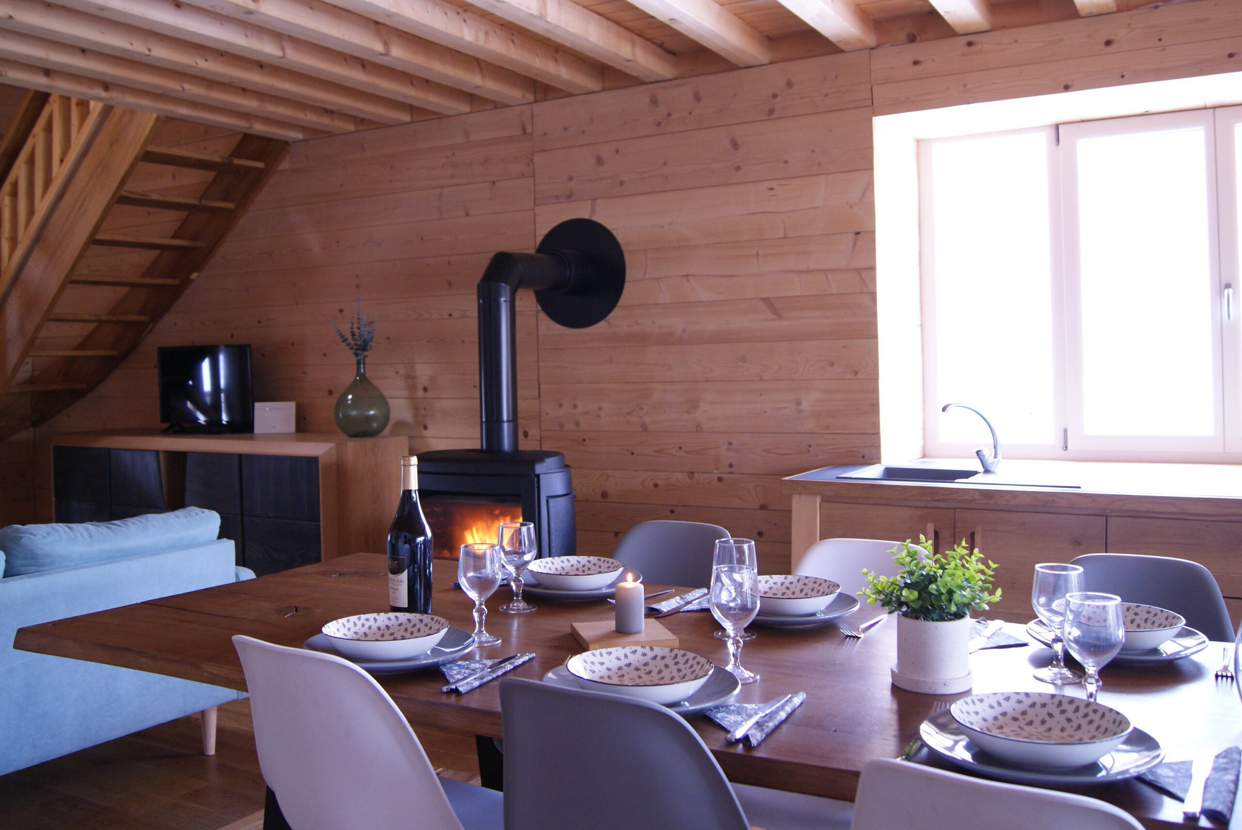 Grande table conviviale du Chalet à Comté