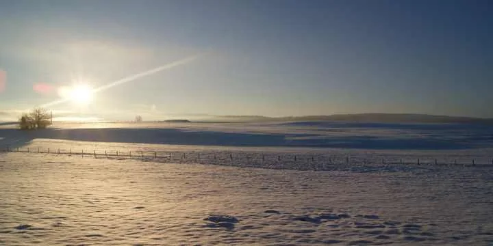 Paysage enneigé vu depuis le secteur de Saffloz dans le Jura